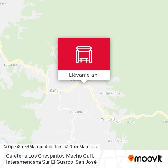 Mapa de Cafetería Los Chespiritos Macho Gaff, Interamericana Sur El Guarco