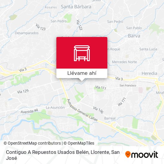 Mapa de Contiguo A Repuestos Usados Belén, Llorente