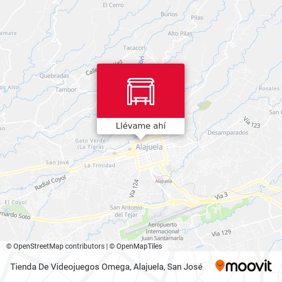 Mapa de Tienda De Videojuegos Omega, Alajuela