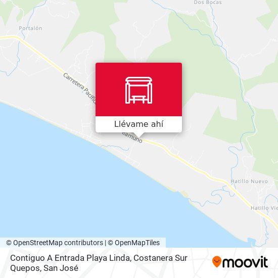 Mapa de Contiguo A Entrada Playa Linda, Costanera Sur Quepos