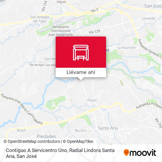 Mapa de Contiguo A Servicentro Uno, Radial Lindora Santa Ana