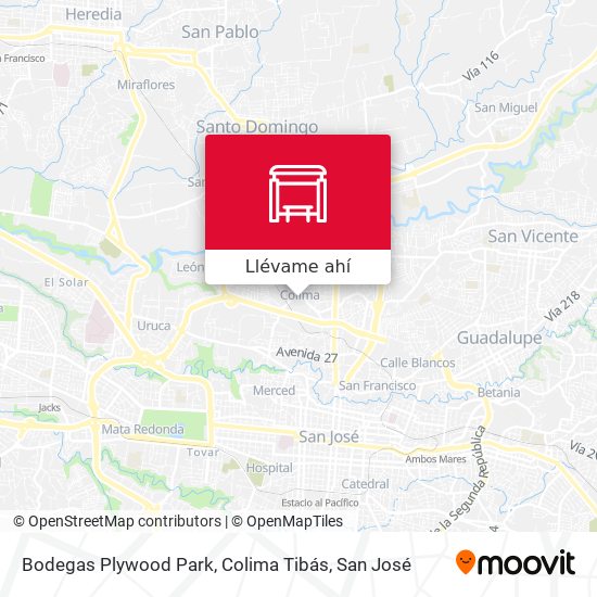 Mapa de Bodegas Plywood Park, Colima Tibás