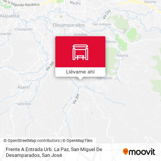 Mapa de Frente A Entrada Urb. La Paz, San Miguel De Desamparados