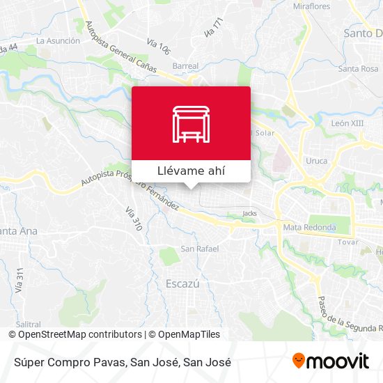 Mapa de Súper Compro Pavas, San José