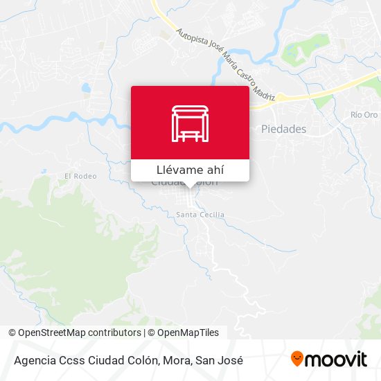 Mapa de Agencia Ccss Ciudad Colón, Mora