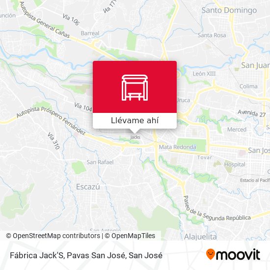 Mapa de Fábrica Jack'S, Pavas San José