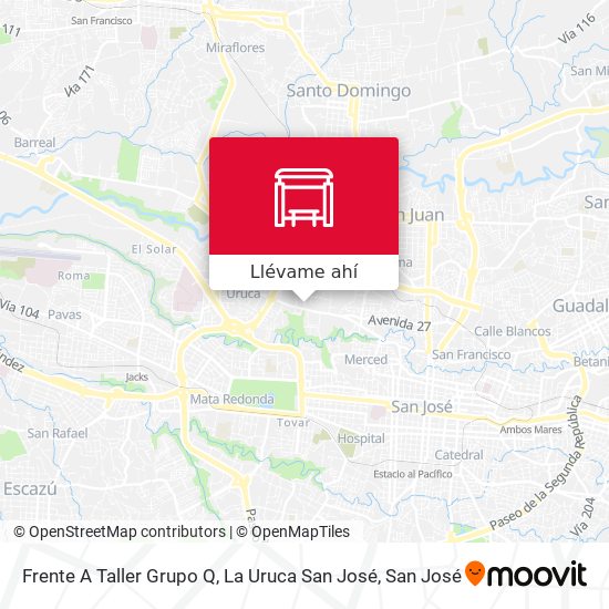 Mapa de Frente A Taller Grupo Q, La Uruca San José