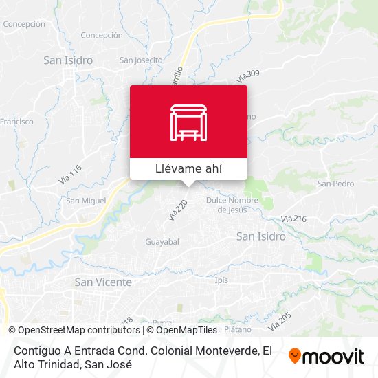 Mapa de Contiguo A Entrada Cond. Colonial Monteverde, El Alto Trinidad