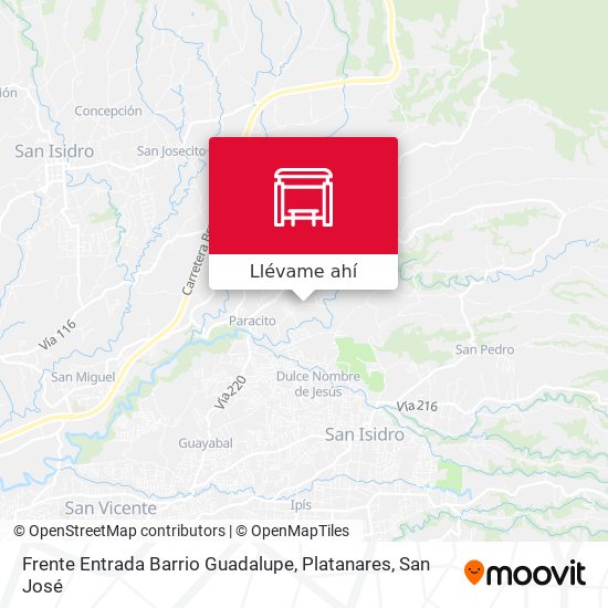 Mapa de Frente Entrada Barrio Guadalupe, Platanares