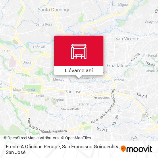 Mapa de Frente A Oficinas Recope, San Francisco Goicoechea