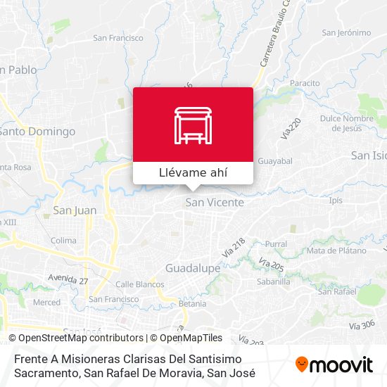 Mapa de Frente A Misioneras Clarisas Del Santisimo Sacramento, San Rafael De Moravia