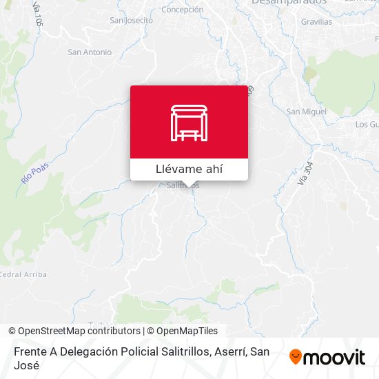 Mapa de Frente A Delegación Policial Salitrillos, Aserrí