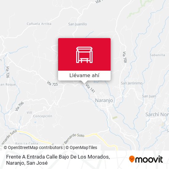 Mapa de Frente A Entrada Calle Bajo De Los Morados, Naranjo