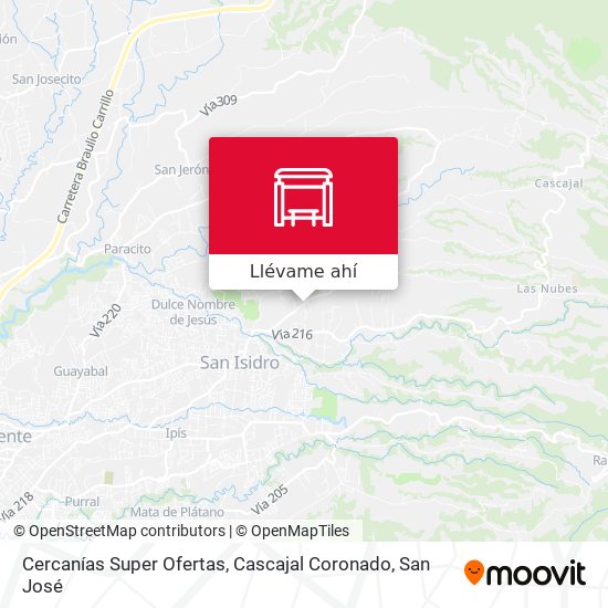 Mapa de Cercanías Super Ofertas, Cascajal Coronado
