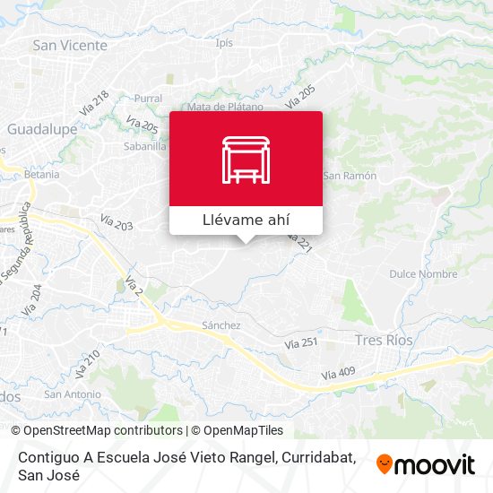 Mapa de Contiguo A Escuela José Vieto Rangel, Curridabat