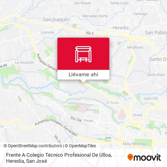 Mapa de Frente A Colegio Técnico Profesional De Ulloa, Heredia