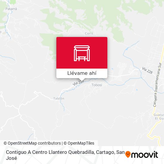 Mapa de Contiguo A Centro Llantero Quebradilla, Cartago