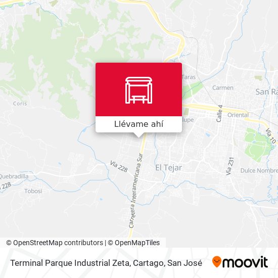 Mapa de Terminal Parque Industrial Zeta, Cartago