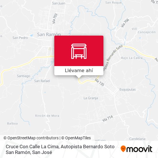 Mapa de Cruce Con Calle La Cima, Autopista Bernardo Soto San Ramón