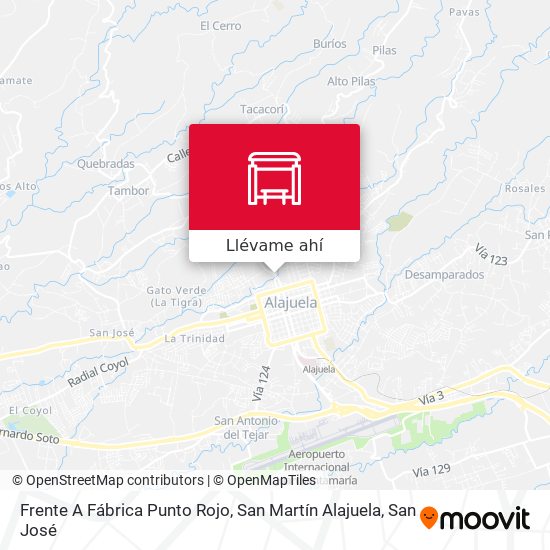 Mapa de Frente A Fábrica Punto Rojo, San Martín Alajuela