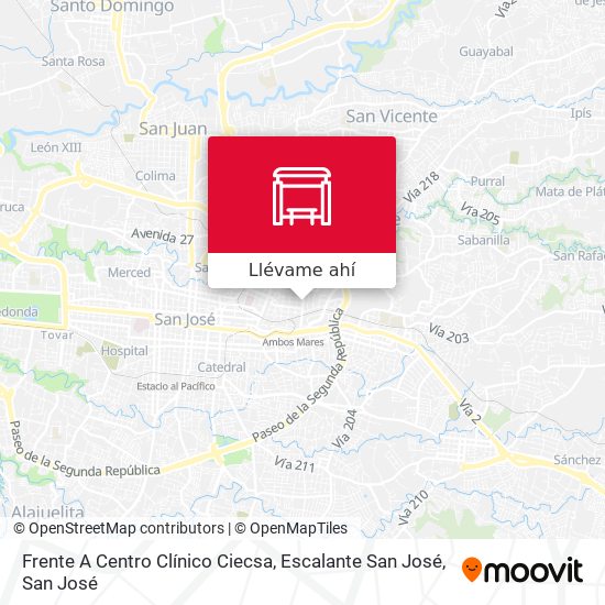 Mapa de Frente A Centro Clínico Ciecsa, Escalante San José