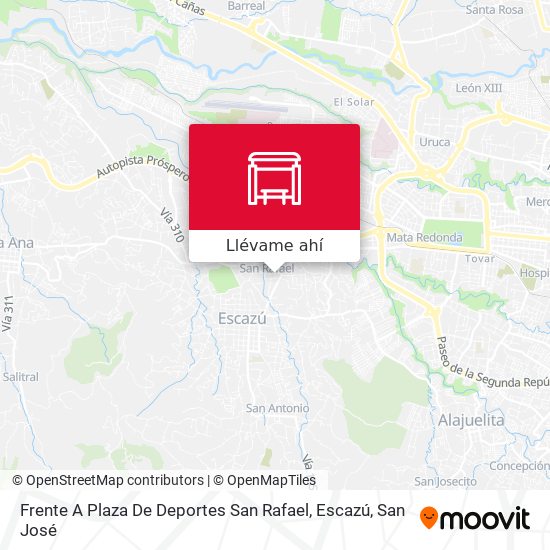 Mapa de Frente A Plaza De Deportes San Rafael, Escazú