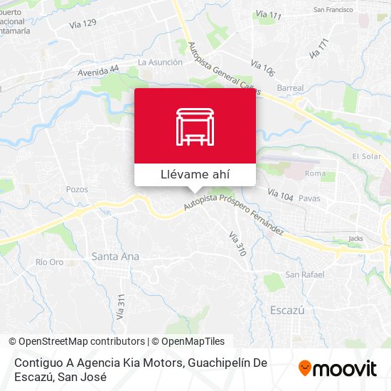 Mapa de Contiguo A Agencia Kia Motors, Guachipelín De Escazú