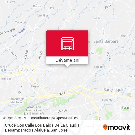Mapa de Cruce Con Calle Los Bajos De La Claudia, Desamparados Alajuela