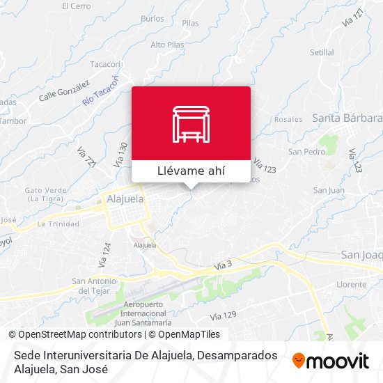 Mapa de Sede Interuniversitaria De Alajuela, Desamparados Alajuela