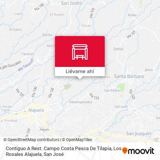 Mapa de Contiguo A Rest. Campo Costa Pesca De Tilapia, Los Rosales Alajuela