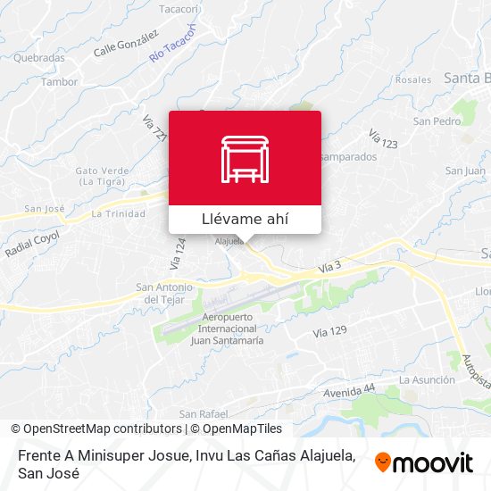 Mapa de Frente A Minisuper Josue, Invu Las Cañas Alajuela