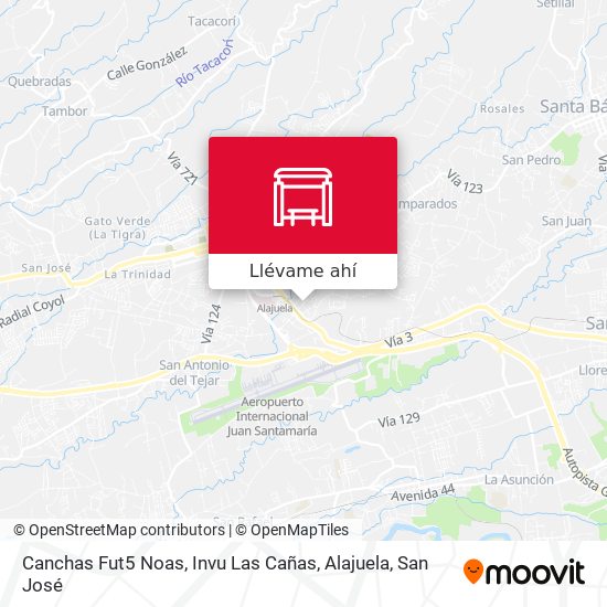 Mapa de Canchas Fut5 Noas, Invu Las Cañas, Alajuela