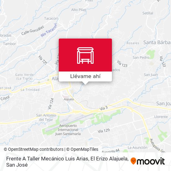 Mapa de Frente A Taller Mecánico Luis Arias, El Erizo Alajuela