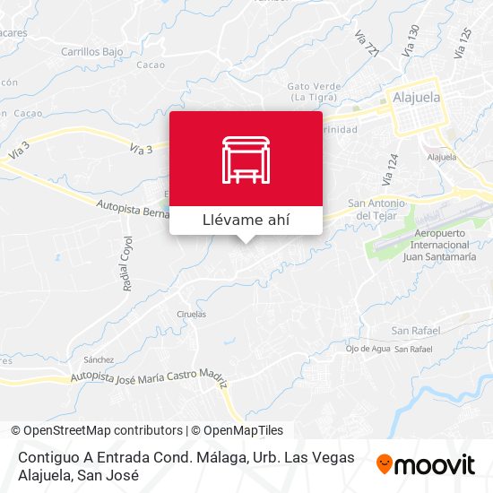 Mapa de Contiguo A Entrada Cond. Málaga, Urb. Las Vegas Alajuela