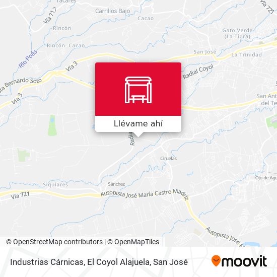 Mapa de Industrias Cárnicas, El Coyol Alajuela