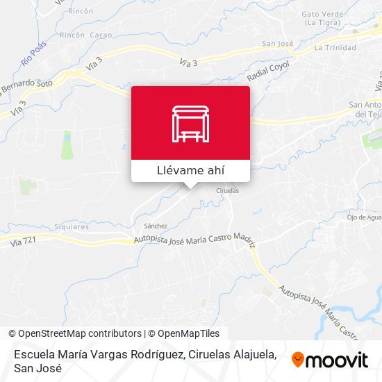 Mapa de Escuela María Vargas Rodríguez, Ciruelas Alajuela