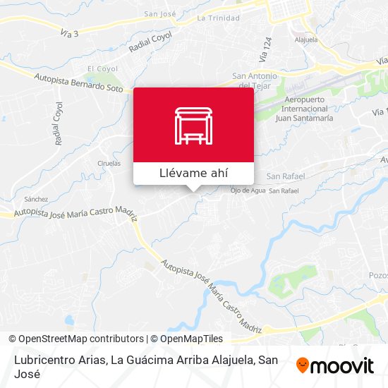 Mapa de Lubricentro Arias, La Guácima Arriba Alajuela