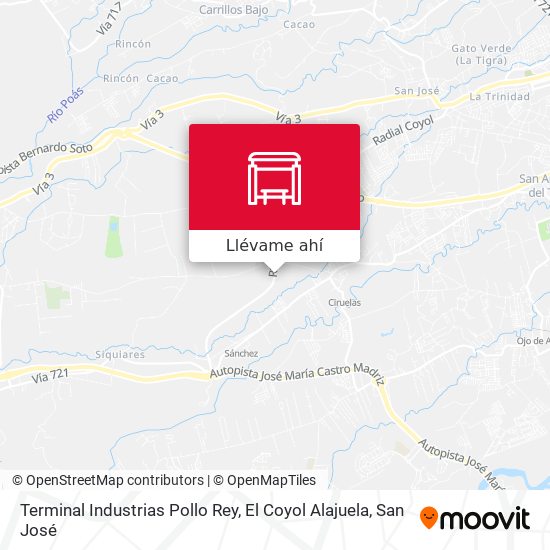 Mapa de Terminal Industrias Pollo Rey, El Coyol Alajuela