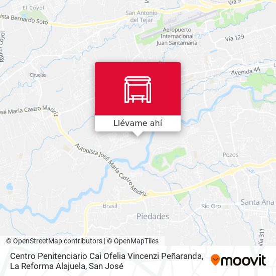 Mapa de Centro Penitenciario Cai Ofelia Vincenzi Peñaranda, La Reforma Alajuela