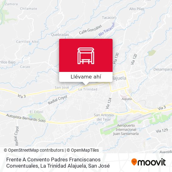 Mapa de Frente A Convento Padres Franciscanos Conventuales, La Trinidad Alajuela
