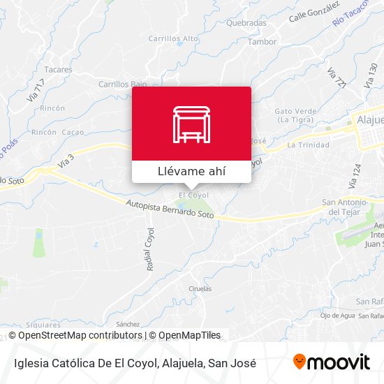 Mapa de Iglesia Católica De El Coyol, Alajuela