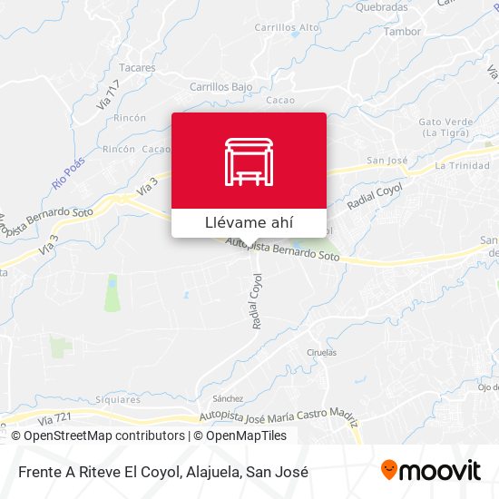 Mapa de Frente A Riteve El Coyol, Alajuela