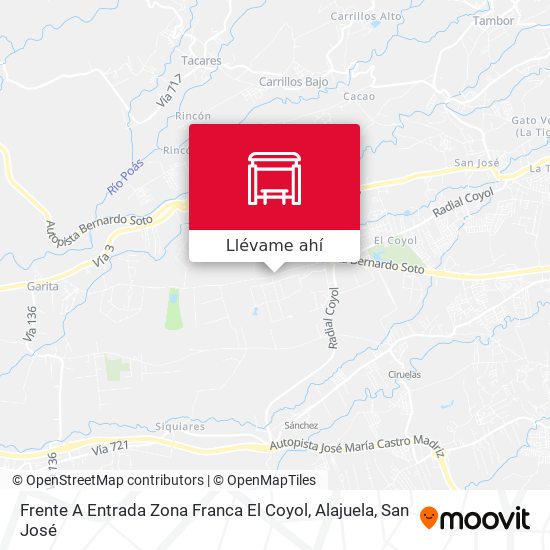 Mapa de Frente A Entrada Zona Franca El Coyol, Alajuela