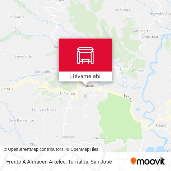 Mapa de Frente A Almacen Artelec, Turrialba