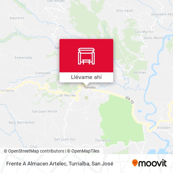 Mapa de Frente A Almacen Artelec, Turrialba