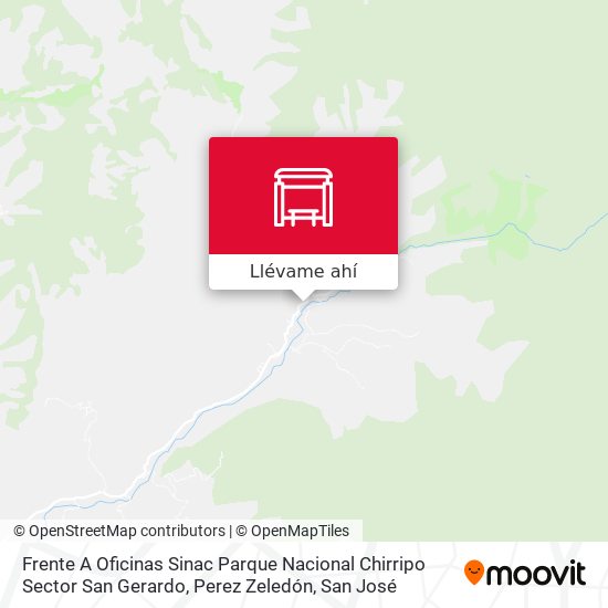 Mapa de Frente A Oficinas Sinac Parque Nacional Chirripo Sector San Gerardo, Perez Zeledón