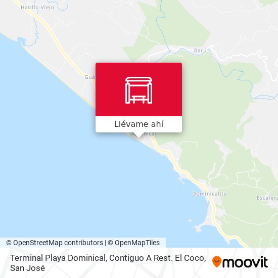 Mapa de Terminal Playa Dominical, Contiguo A Rest. El Coco