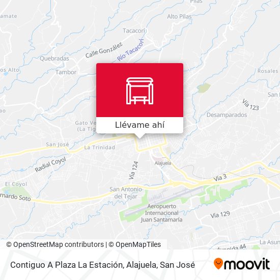 Mapa de Contiguo A Plaza La Estación, Alajuela