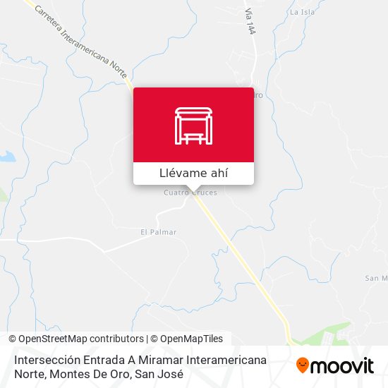 Mapa de Intersección Entrada A Miramar Interamericana Norte, Montes De Oro