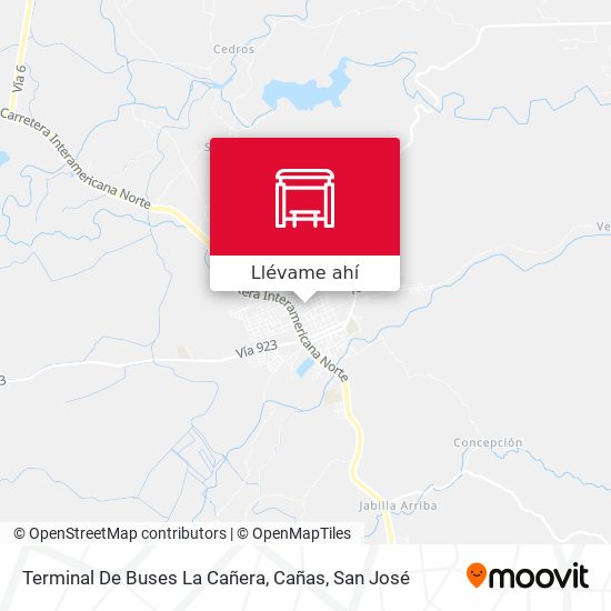 Mapa de Terminal De Buses La Cañera, Cañas